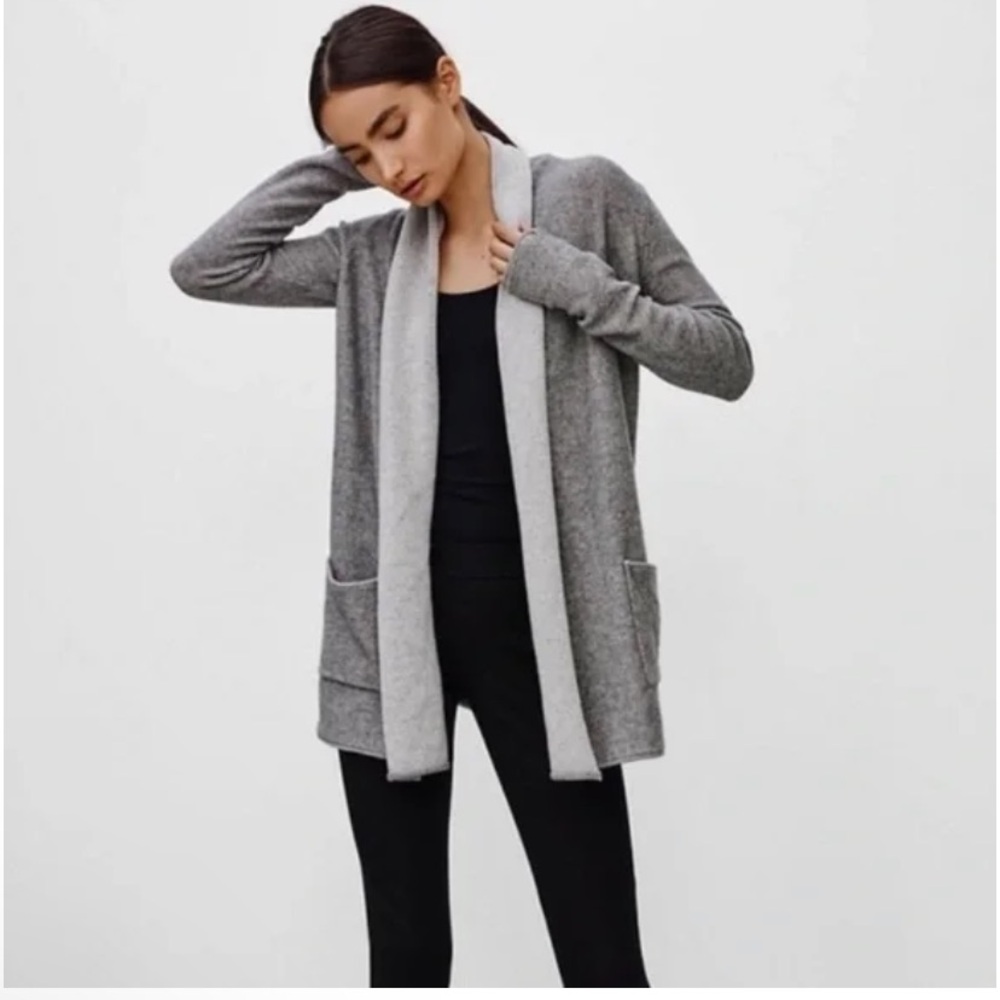 Babaton Beekman Cashmere Cardigan Women’s XXS Gray Open Front Knit‎ Soft Luxury